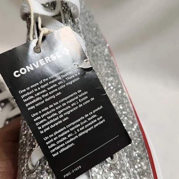 Converse CTAS Lift Platform Glitter Hightop Sneakers (w size 9.5) - Picture 12 of 15